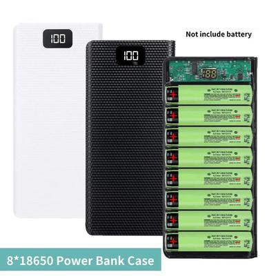 Зарядный бокс для хранения 8*18650, Power Bank с ЖК-дисплеем, корпус для аккумуляторов, 5 В, двойной USB Type C, держатель для аккумуляторов, без аккумуляторов