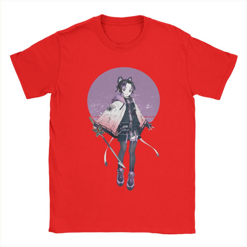 Anime Demon Slayer Shinobu Kocho T Shirt Men Cotton Novelty T-Shirt Round Collar  Tees Short Sleeve Clothing Gift Idea