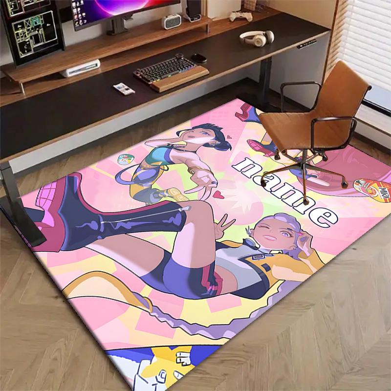 Custom KPop Demon Hunters Mat Personalized Name, Polyester Washable Indoor Entryway Rug, Gift for Christmas, Easter, Thanksgiving Day