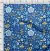 oneOone Cotton Flex Blue Fabric Asian Japanese Dress Material Fabric Print Fabric By The Yard 40 Inch