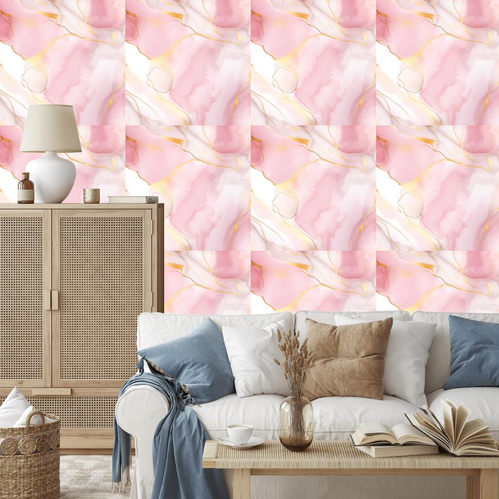 Ink White and Coral Wallpaper for Living Room and Bedroom 50x1000