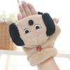 Dog Half Finger Gloves Thickened Flip Cover Plush Gloves Gift Cartoon Plush Mittens  Shopping