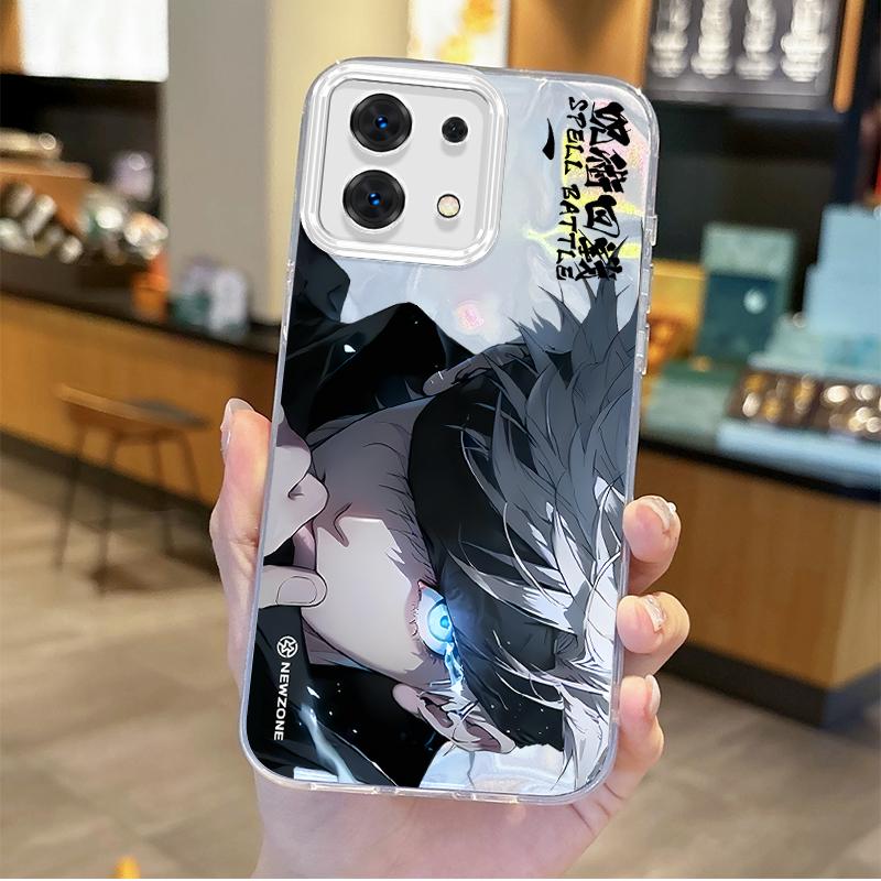 Чехол для телефона Jujutsu Kaisen Сатору Годжо Аниме Градиентный для Redmi Note13 12 11 10 9 ProPlus 13C 12C 10C 9C A2 A1 Жесткий Нескользящий Чехол
