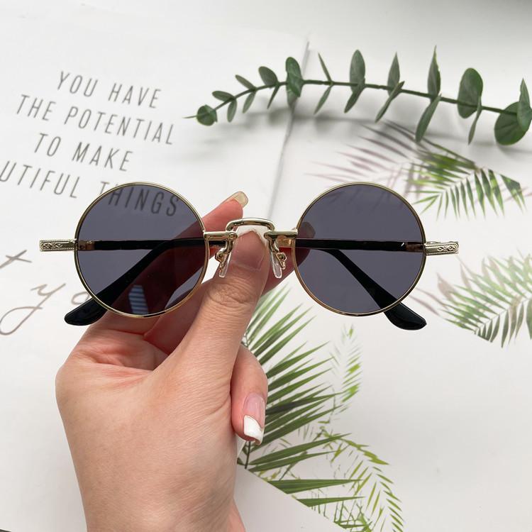 Ретро-очки в стиле хип-хоп, маленькая круглая оправа, уличные мини-очки, забавные солнцезащитные очки, маленькие очки Prince