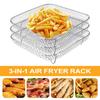 Leeseph Air Fryer Rack, Stainless Steel Air Fryer Universal Accessories, 3 Stackable Grill Dehydrator Racks, Fits Air Fryer Oven