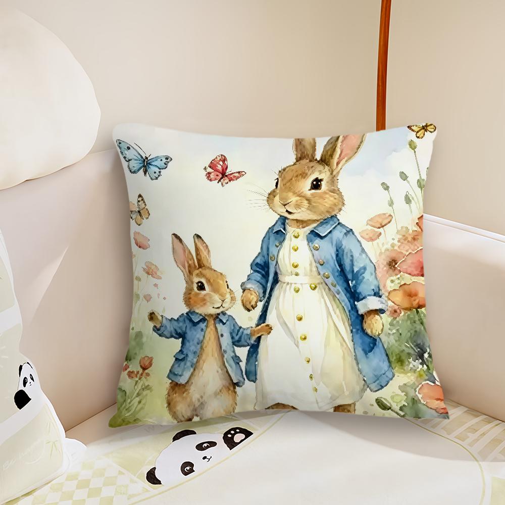 cartoon Easter Bunny Eggs cute cushion cover Plush Fabric Soft Double Sided Print Sofa Cushion Cover Throw Pillow Covers