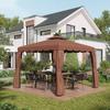 Replacement Roof For Gazebo 3x3 M Double Layer Canopy With 8 Drainage Holes Brown