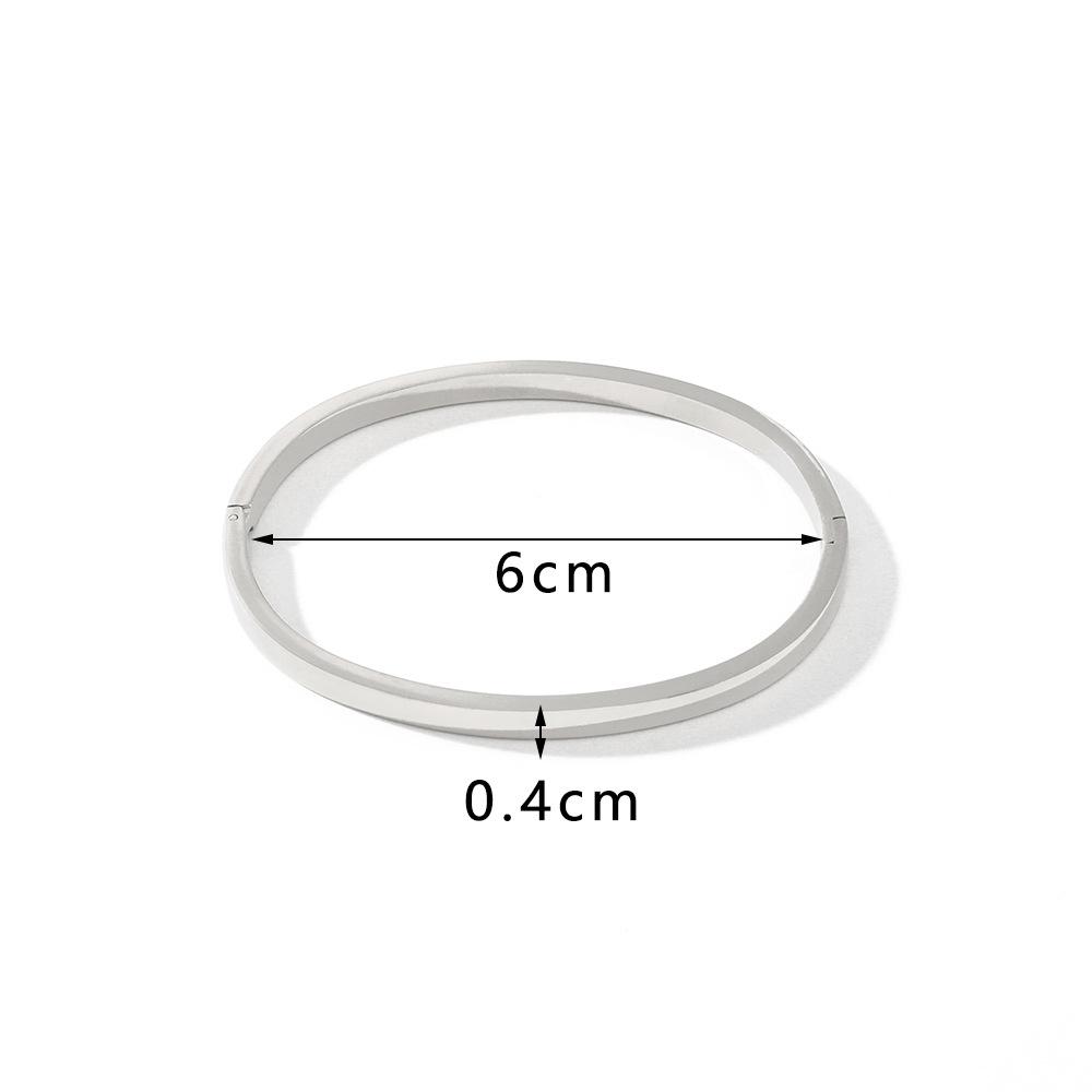 Htpwe Stainless Steel Glossy Solid Buckle Bracelet For Women 18k Gold Couple Holiday Gift Bracelet Party Daily Zircon