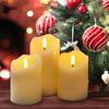 3-Pack Flameless LED Candle with Remote 3D Wick Real Wax Paraffin Candle Operated LED Candles Festive Christmas Decoration