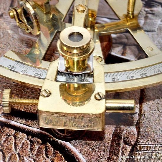 Solid Brass Sextant Nautical Working Instrument Astrolabe Ships Maritime Gift
