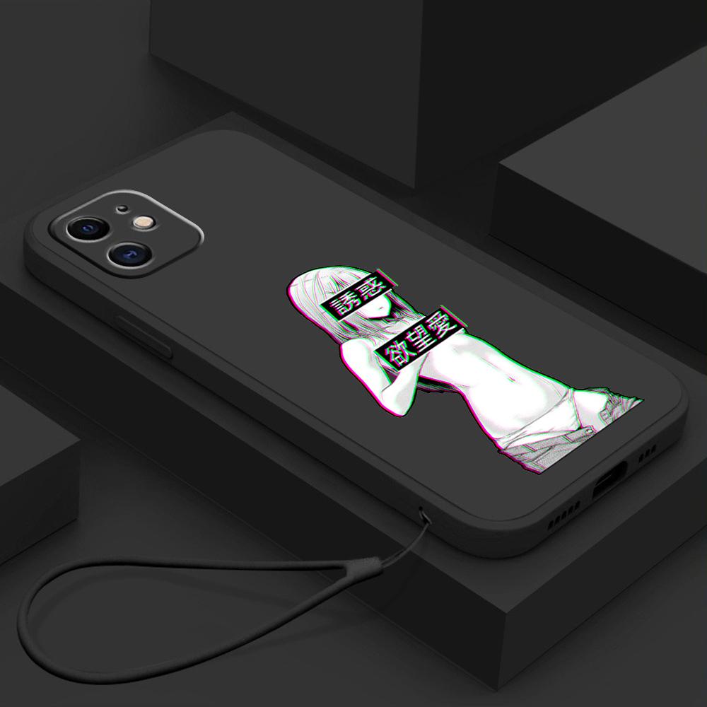 Samsung Galaxy A14 A24 A54 A34 для iPhone 11 12 13 14 15 Pro Max Xiaomi Redmi 13C Huawei Straight Edge Мягкий чехол для телефона NY9 хентай Harajuku Anime Girl