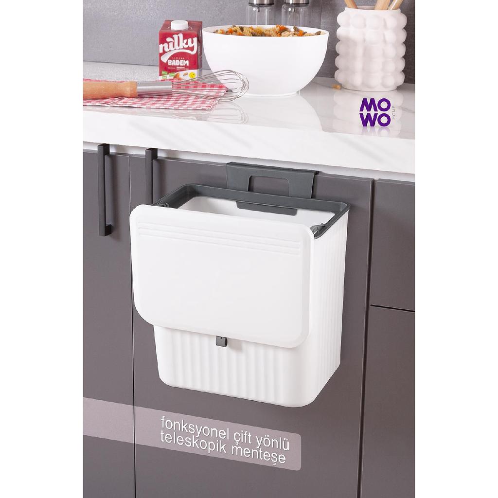 15-литровое белое функциональное мусорное ведро для кухни, подвесное или настольное, с функциональной крышкой — мусорное ведро для ванной комнаты