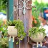 Resin Cartoon Cute Flowerpot Swing Flower Container Creative Wall Hanging Head Planter Home Garden Patio Accessories