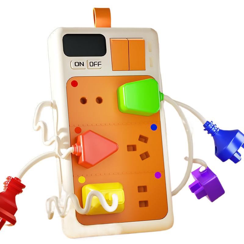 Монтессори Ранние Развивающие Игрушки Сенсорная Розетка-Вилка для Малышей Бизиборд со Светом и Звуками Игрушки для Путешествий в Самолете и Машине Подарок