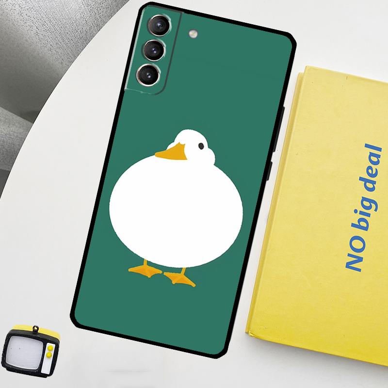 Чехол-книжка с мультяшной уткой для Samsung Galaxy S22 Ultra S23 FE S9 S10 Note 10 Plus Note 20 Ultra S20 S21 FE