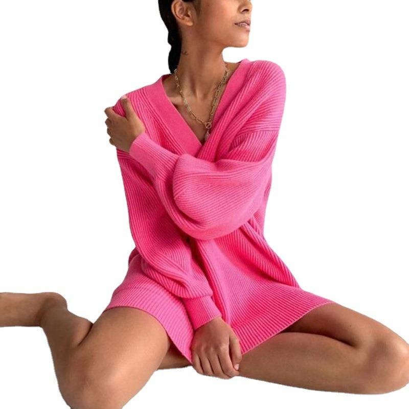 Новый осенне-зимний повседневный свободный однотонный кардиган-жакет с длинными рукавами и жемчужными пуговицами для женщин