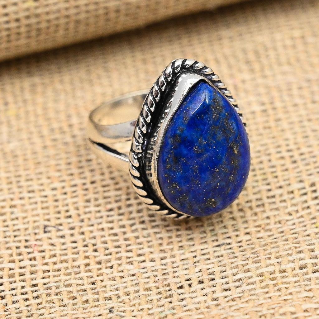 Lapis Lazuli Gemstone 925 Sterling Silver Handmade Amazing Jewelry Ring