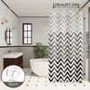 Simple Black And White Wave Pattern Bathroom Partition Curtain Bathroom Shower Curtain