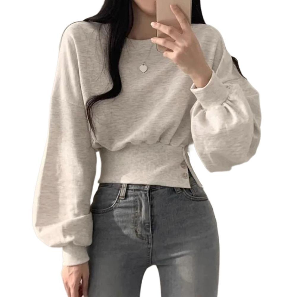 Толстовка пуловер Y2k с круглым вырезом, худи, женская, удобная, с длинным рукавом, весна-осень