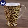 Керамическая кофейная кружка Nordic Fas, креативная фарфоровая леопардовая ручка, чашка для завтрака, чая с молоком, офисная бутылка для воды, посуда для напитков