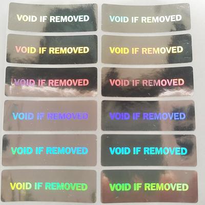 100 шт. 33x11 мм VOID при вскрытии Серебряная голографическая защитная пломба Защитная этикетка Защита от вскрытия Защита от снятия Защита от подделки