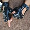 Driving Ride Motor Leather Mittens Punk Glove Fingerless Gloves