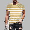 Новая летняя мужская модная футболка с принтом в полоску для мужчин