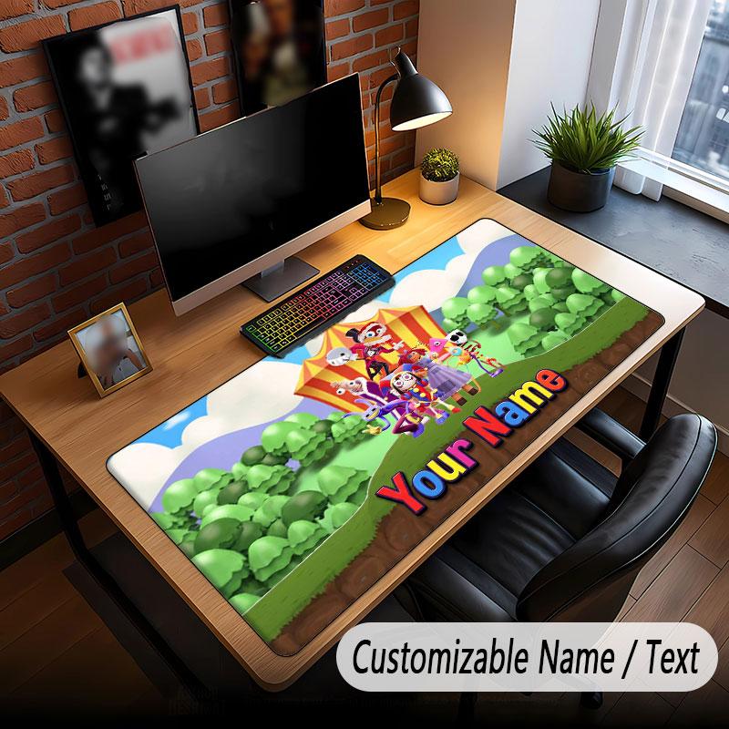 Custom Name Text Big Mouse Pad,The Amazing Digital Circus Soft Non Slip Extended Desk Mat For Home Office