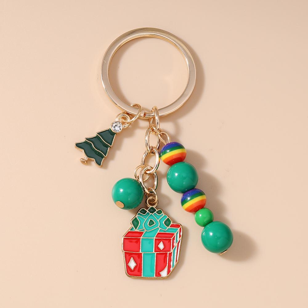 Fashion Christmas Tree Keychain Women Girls Santa Claus Snowman Key Ring Pendants for Handbag Decor DIY Key Chain New Year Gifts
