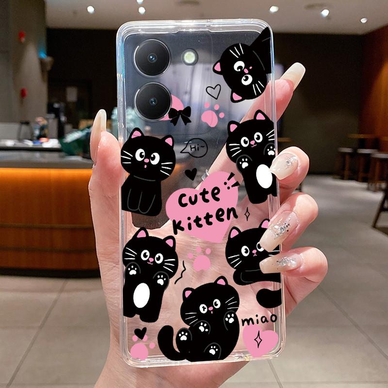 For Vivo Y36 V2247 Case Clear Aesthetic Fashion Butterfly Flowers Soft Silicone TPU Back Cover For Vivo Y36 5G V2248 Phone Case