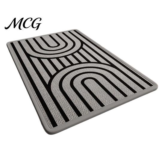 Machine Washable Mat Minimalist Bathroom Rug, Absorbent Non-Slip Floor Mat, Rectangular Door Textured Backing Rug for Home Entrance Bedroom