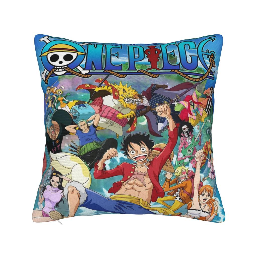 Luffy Anime Pillowcase Polyester Cushion Cover Decoration Anime Manga Throw Pillow Case Cover Home Square 45X45Cm