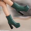 J/Женские короткие сапоги на высоком каблуке, сексуальные, в европейском и американском стиле, осень и зима, новые, водонепроницаемые, на толстом каблуке, ботинки Martin, большие размеры, женская обувь