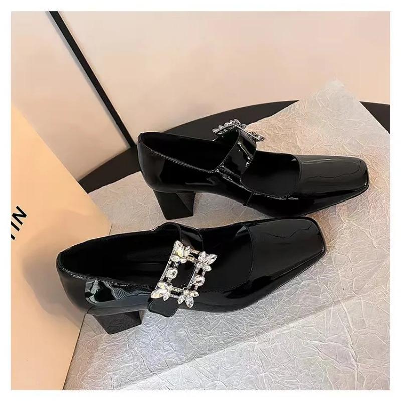 Туфли с неглубоким носком, каблуки-лодочки для женщин, сандалии женские, квадратный носок, Мэри Джейн, массивные, африканские, ретро, Лолита, ремешки, кожа