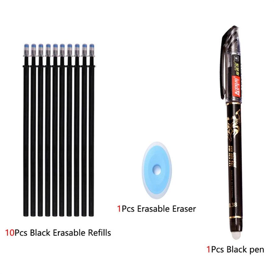 12/13PCS Erasable Gel Pen Set Ballpoint Pens Rod 0.5mm Pen Refills Washable Handle Writing Stationery for School Office Supplies