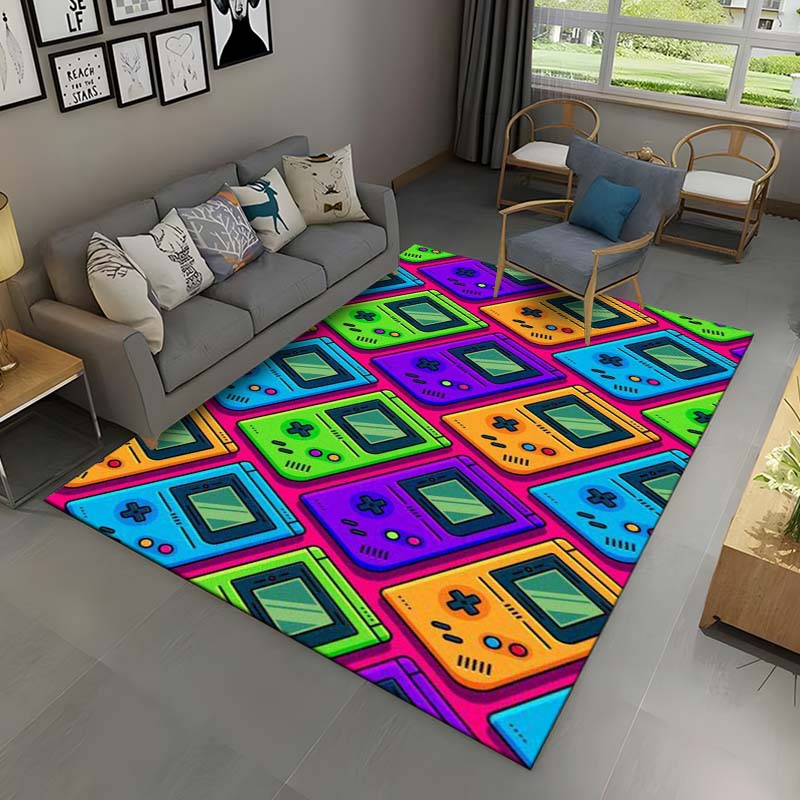 Ретро игровая консоль Game Boy GBA Коврик, Коврик для дома Гостиная Детская спальня Диван Коврик Декор, Нескользящий напольный коврик