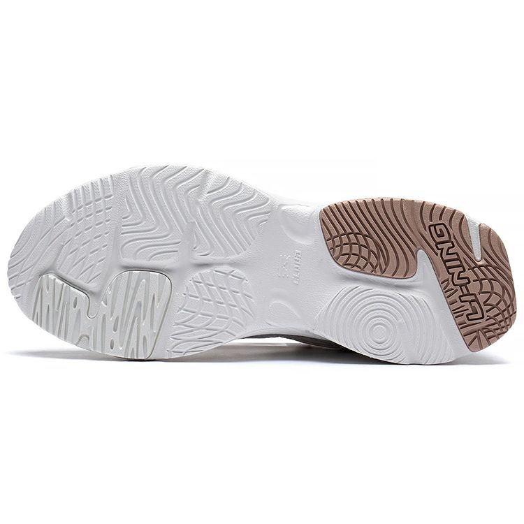 Li Ning Удобные светоотражающие классические низкие спортивные повседневные туфли женские кроссовки белые розовые AGCS436-1