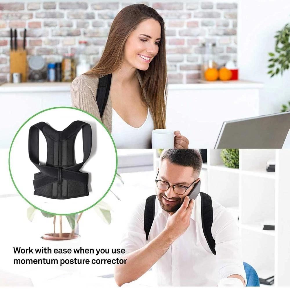 Adult Universal Back & Posture Correction Belt with Fixed Clavicle Support and Humpback Correction PU Material Single Pack