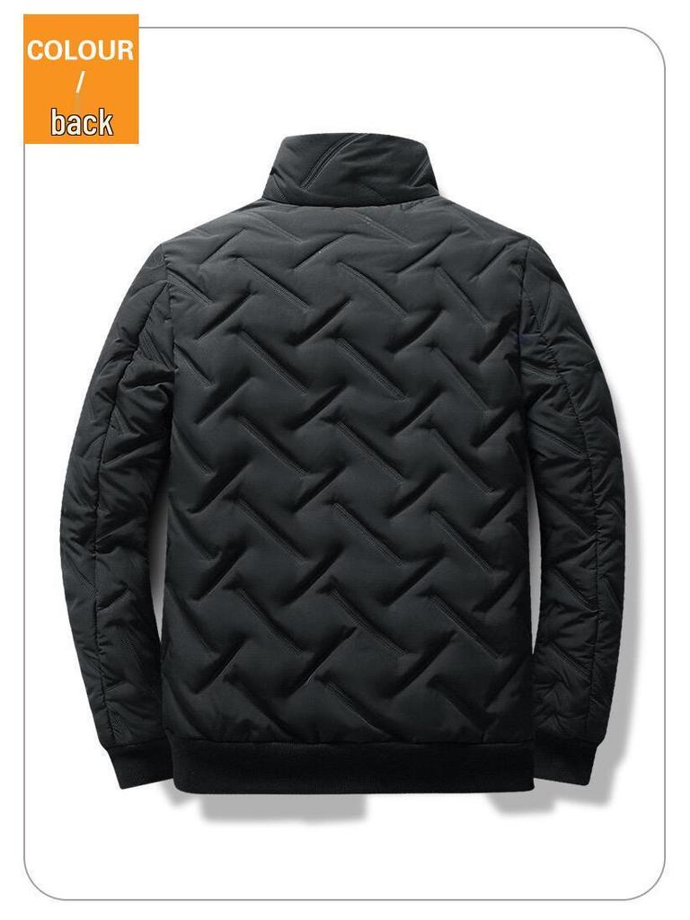 Мужская осенне-зимняя хлопковая куртка в корейском стиле с легким пухом и воротником-стойкой