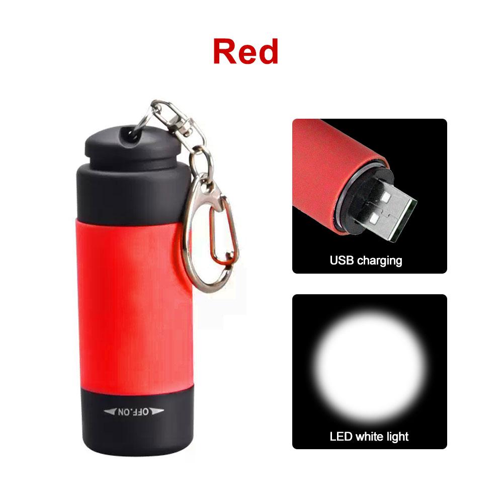 Led Mini Torch Light Portable USB Rechargeable Pocket Keychain Flashlights Waterproof Outdoor Hiking Camping Torch Lamp Lantern