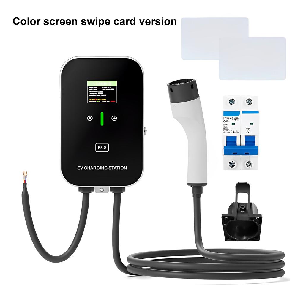 EV Wallbox 5M 7KW 32A Car Home EV Wallbox Charging Station Electric Car EV Wallbox With 5M Cable Color Screen