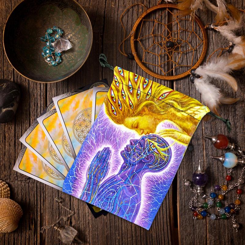 Мешочек для карт Таро Композитный флис Затягивающийся мешочек для хранения Мешочек для хранения Таро Мешочек для рунных костей Мешочек для украшений Мешочек для подарков на вечеринку/Рождество