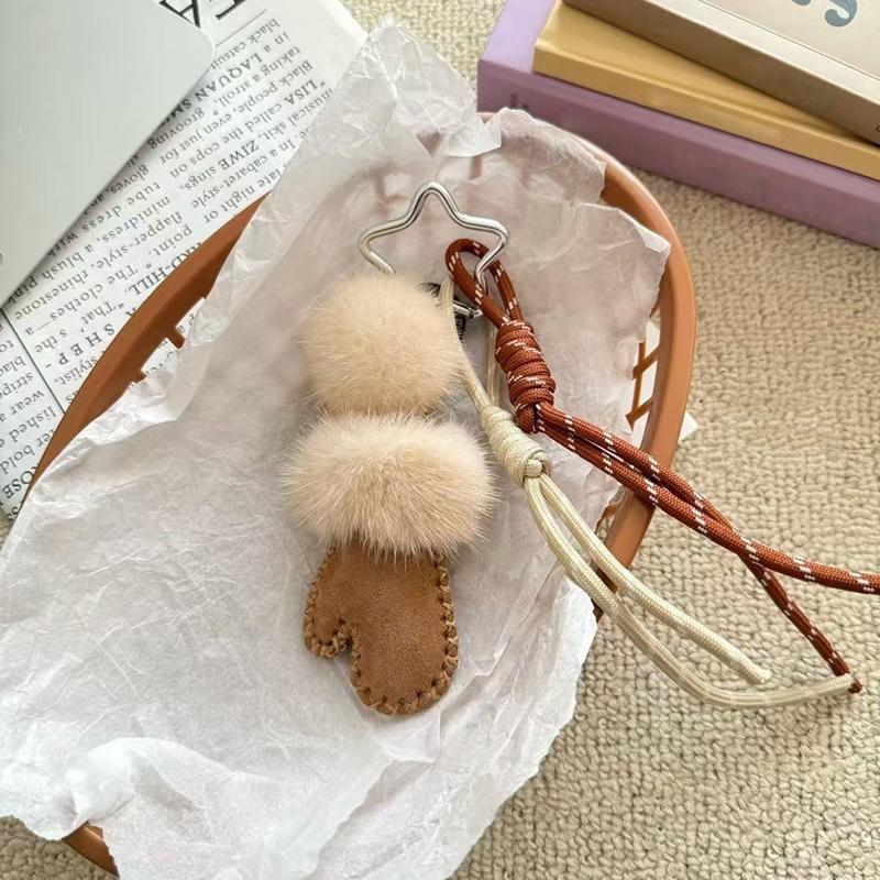 Yogodlns Женские подвески для сумки из искусственного меха, мини-перчатки, милые кавайные сладкие аксессуары для сумки, многофункциональная высококачественная подвеска для рюкзака