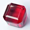 Extremely Rare Lab Created Ruby Red 65.50 Ct Cube Cut Certified Loose Gemstone