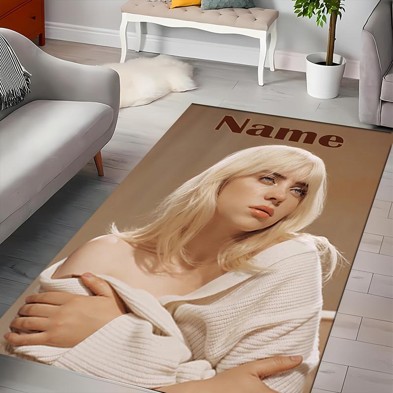 Custom personalization Billie Eilish Area Rug - Perfect For Kitchen, Bathroom,Laundry Room Decor Large Size Available,Gift All Seasons