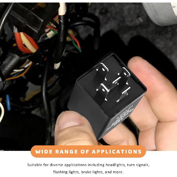 EP27 FL27 LED Electronic Flasher Relay, 5-Pin Flasher Relay Electronic Hazard Warn Indicator, 12V LED Bulbs Blinker Relays for Ranger F150 F250 F350