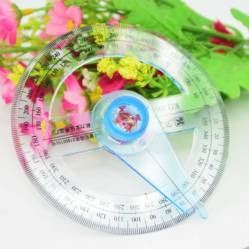 4-дюймовый круговой транспортир 360 градусов пластиковый транспортир линейка 360 градусов инструмент для измерения угла для студентов черчения