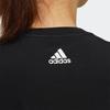Adidas Однотонная футболка с круглым вырезом и логотипом, женские топы, черный GP0688