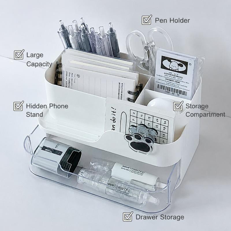 Многофункциональный настольный органайзер для канцелярских принадлежностей Студенческий стол Офисный держатель для ручек Ящик Большой вместимости Экономия места Стеллаж для хранения