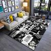 Pop Music Area Rug, The Weeknd Black White Collage Vinyl Cassette Starboy House of Balloons XO Print, Music Decor, Non-Slip Mat